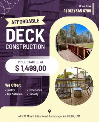 Affordable Deck Construction Services Flyer Template