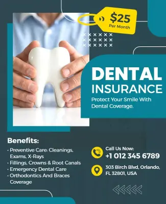 Affordable Dental Insurance Coverage Flyer Template