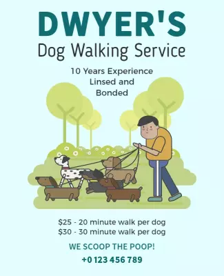 Affordable Dog Walking Service Flyer Template