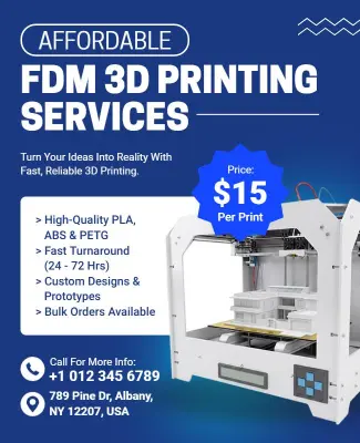 Affordable FDM 3d Printing Services Flyer Template