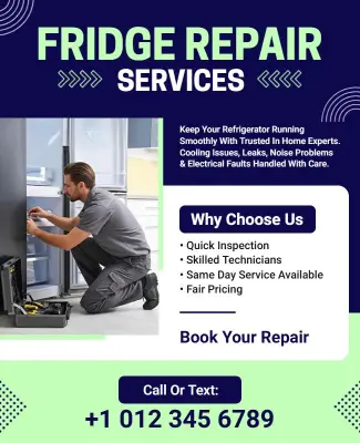 Affordable Fridge Repair Service Promotion Flyer Template