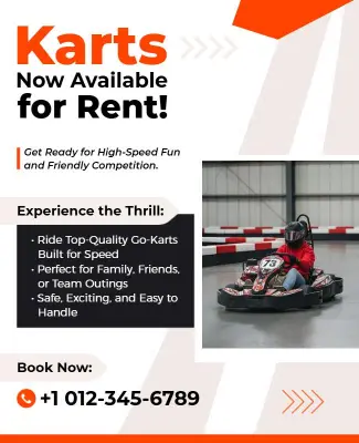 Affordable Kart Rental Advertising Flyer Template