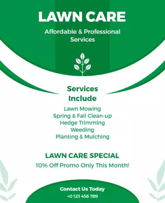 Affordable Lawn Care Services Promotion Flyer Template