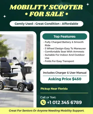 Affordable Mobility Scooter for Sale Flyer Template