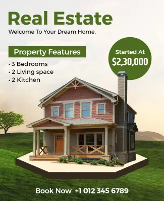 Affordable Real Estate Property Features Flyer Template