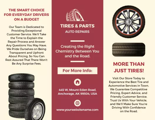Affordable Tires and Automotive Repair Services Brochure Template