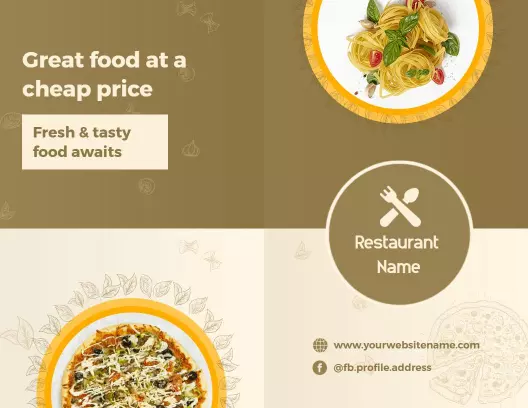 Affordable Vegan Cuisine Fresh Food Restaurant Brochure Template