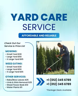 Affordable Yard Care and Maintenance Flyer Template