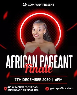 African Beauty Pageant Finale Event Flyer Template