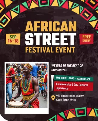 African Street Festival Event Flyer Template