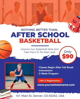 After School Basketball Program Flyer Template