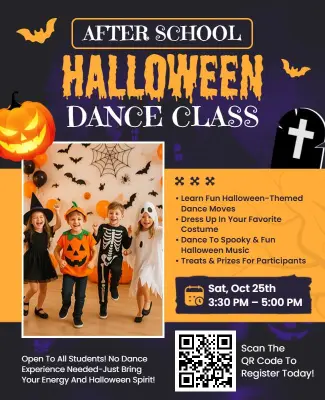 After School Halloween Dance Class Flyer Template