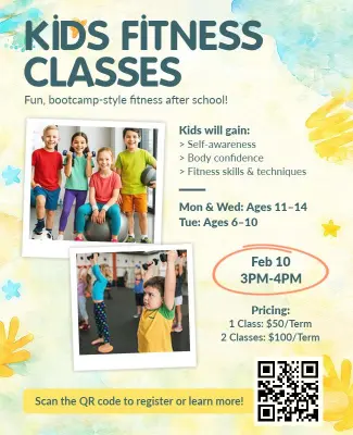 After School Kids Fitness Classes Flyer Template