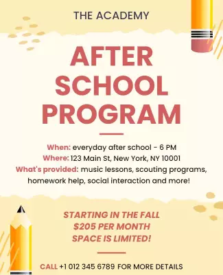 After School Program Enrollment Flyer Template