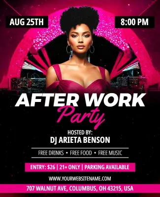 After Work Party Celebration Flyer Template