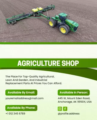 Agricultural Equipment Sales and Services Flyer Template