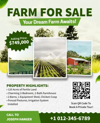 Agricultural Farm Sale Promotion Flyer Template