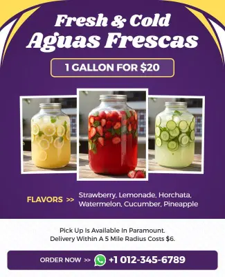 Aguas Frescas Beverage Promotion Flyer Template