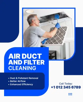 Air Duct and Filter Cleaning Service Poster Template