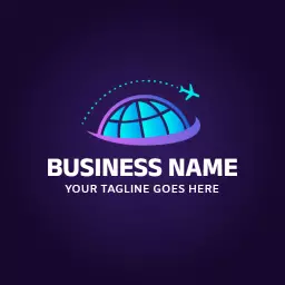 Airplane and Globe Imagery Highlighting Exciting Travelling Logo Template