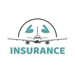 Airplane Illustrating Travel and Safety in Insurance Logo Template