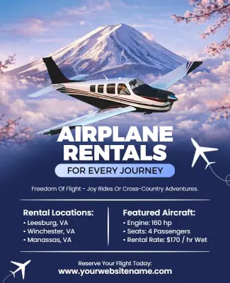 Airplane Rental Services Promotional Flyer Template