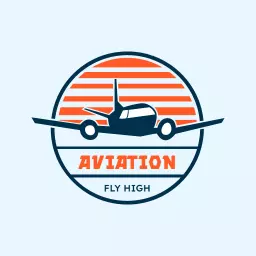 Airplane Silhouette Against Vibrant Sunset Design Logo Template