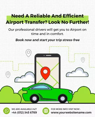 Airport Transfer Service Promotion Flyer Template