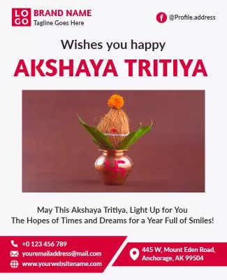 Festive Floral Akshaya Tritiya Celebration Flyer Template