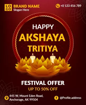 Akshaya Tritiya Festival Offer Flyer Template