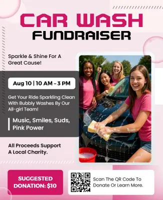 All-Girl Team Car Wash Fundraiser Flyer Template