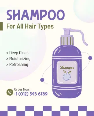 All Hair Types Shampoo Promo Flyer Template