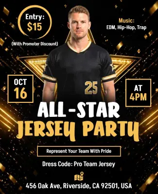 All-Star Jersey Party Event Poster Template