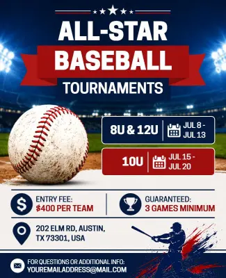 All-Star Youth Baseball Tournament Flyer Template