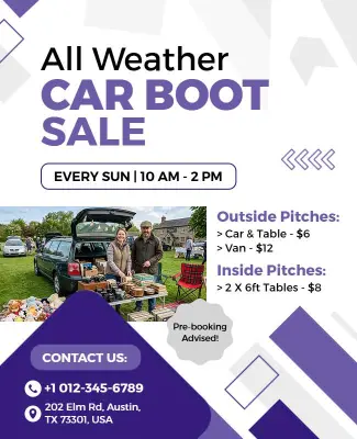 All Weather Car Boot Sale Flyer Template