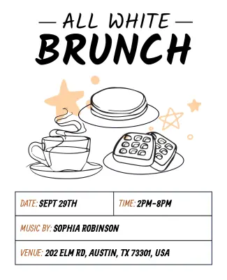 All White Brunch Event Flyer Template