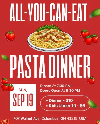 All-You-Can-Eat Pasta Dinner Event Poster Template