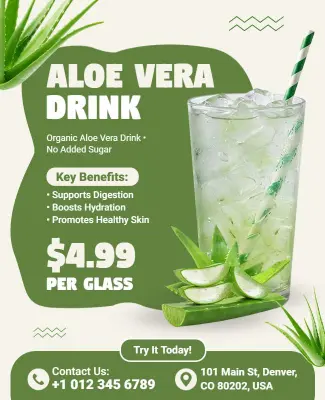 Aloe Vera Drink Offer Flyer Template