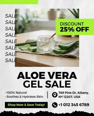 Aloe Vera Gel Discount Sale Flyer Template