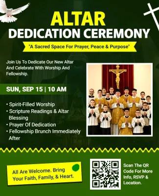 Altar Dedication Ceremony Event Flyer Template