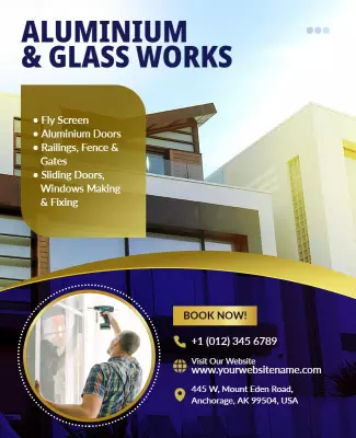 Aluminium and Glass Installation Services Flyer Template