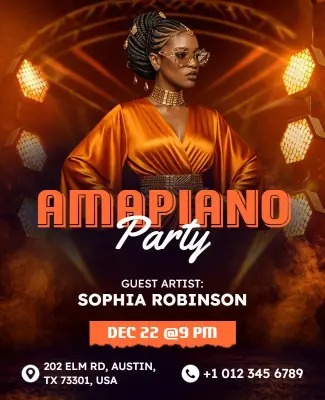 Amapiano Party Event Poster Template