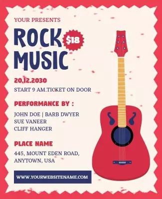 Amaranth Rock Music Flyer Template