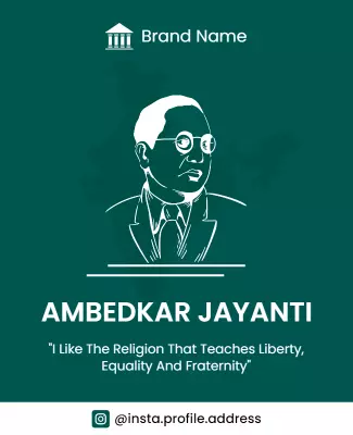 Illustrative Green Ambedkar Jayanti Celebration Flyer Template