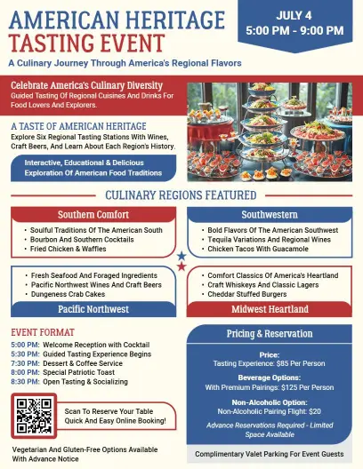 American Heritage Tasting Event & Drinks Flyer Template