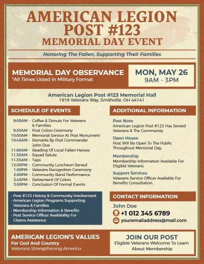 American Legion Memorial Day Event Flyer Template