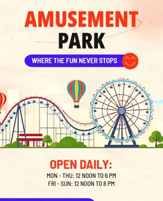 Amusement Park Fun Activities Flyer Template