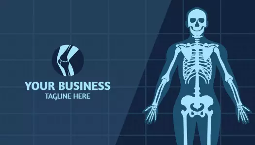 Anatomical Blue Skeleton Medical Practice Business Card Template