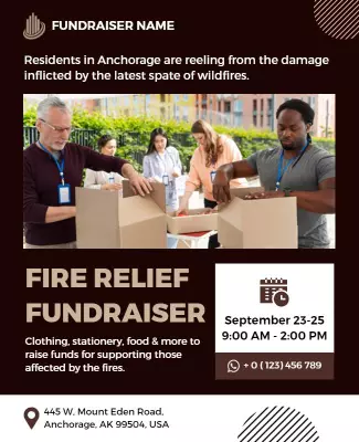 Anchorage Fire Relief Fundraiser Flyer Template