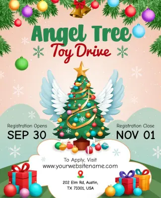Angel Tree Christmas Toy Drive Flyer Template